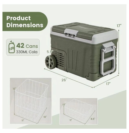 12V Car Refrigerator Portable Fridge - 35L/50L Electric Cooler, Adjustable Temp -4�H~68�H, DC 12/24V & AC 100-240V, for Road Trips, Camping, Food Preservation