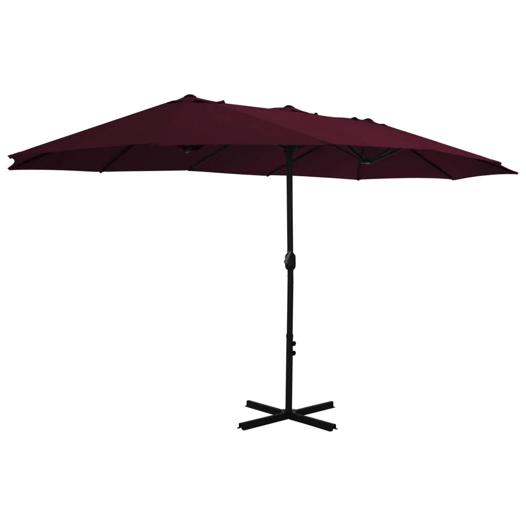 vidaXL Garden Parasol Blue Polyester fabric, Aluminum pole and ribs Large