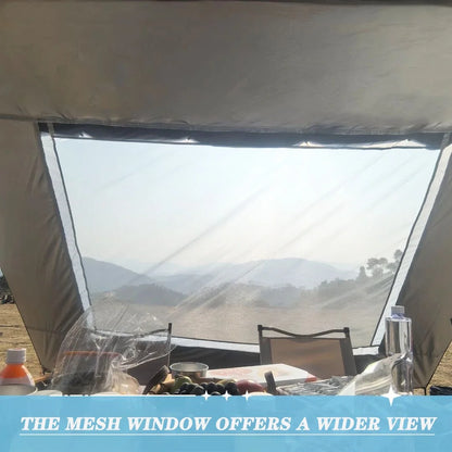 118x196in Car Side Awning with Pole Outdoor Camping Tent Tarp Waterproof Canopy Shade Sun Shelter with mesh