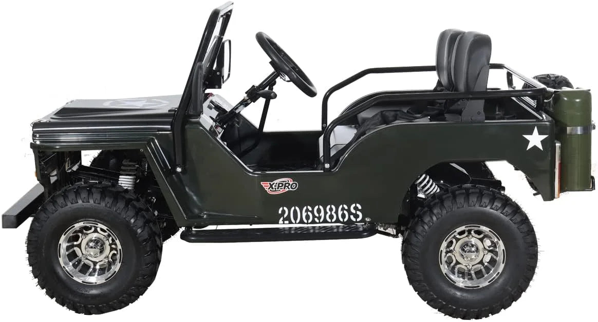 X-Pro 125cc Jeep Go Kart, 3-Speed Semi-Automatic Transmission w/Reverse, Big 18" Aluminum Rim Wheels