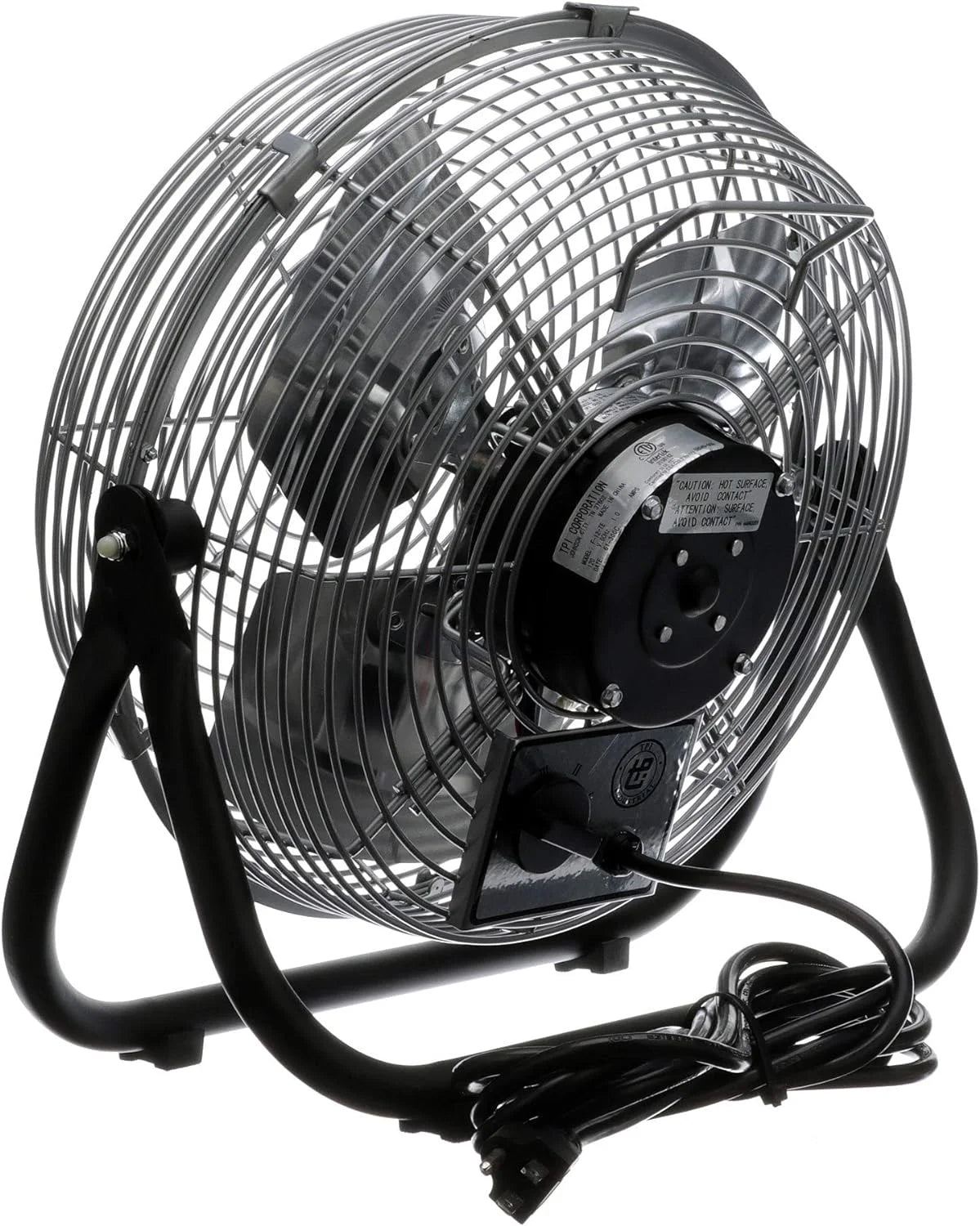 TPI 1-Phase, 120V 12" Industrial Floor Fan 1/12 HP