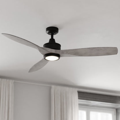 Vaxcel Curtiss Satin Brass Mid-Century Modern MCM Wood Propeller Ceiling Fan with LED Light Kit and Remote
