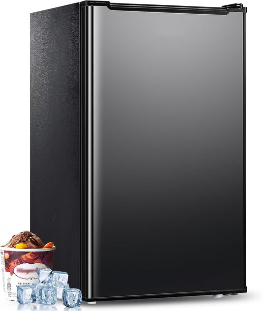 Upright Freezer , 3.0 Cu.ft Compact Upright Freezer with Adjustable Thermostat, Mini Freezer with Reversible Stainless Steel Single Door, Silver