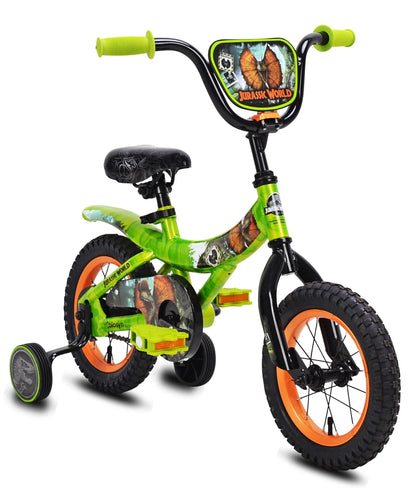 World? 12-inch Raptor Boy's Bicycle with Training Wheel, Green and Orange