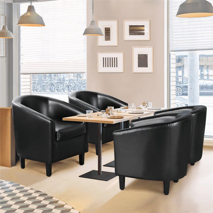 Yaheetech Faux Leather Accent Arm Chair For Living Room, Black