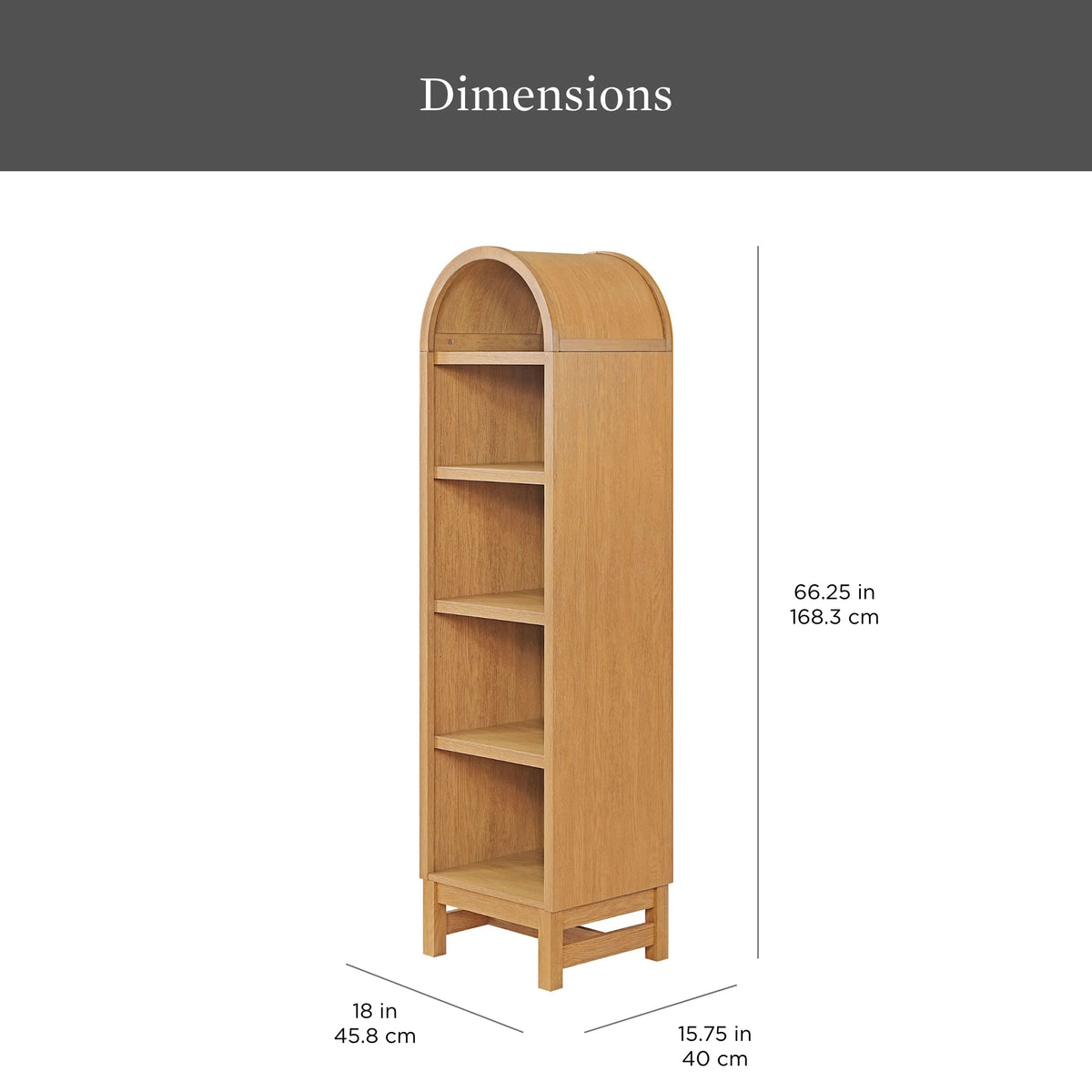 Better Homes & Gardens Juliet Narrow Arch Bookcase, Deep Green and Light Honey