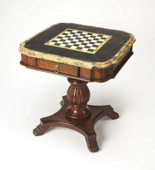 Butler Specialty Heritage Wood Brown Square Pedestal Game Table