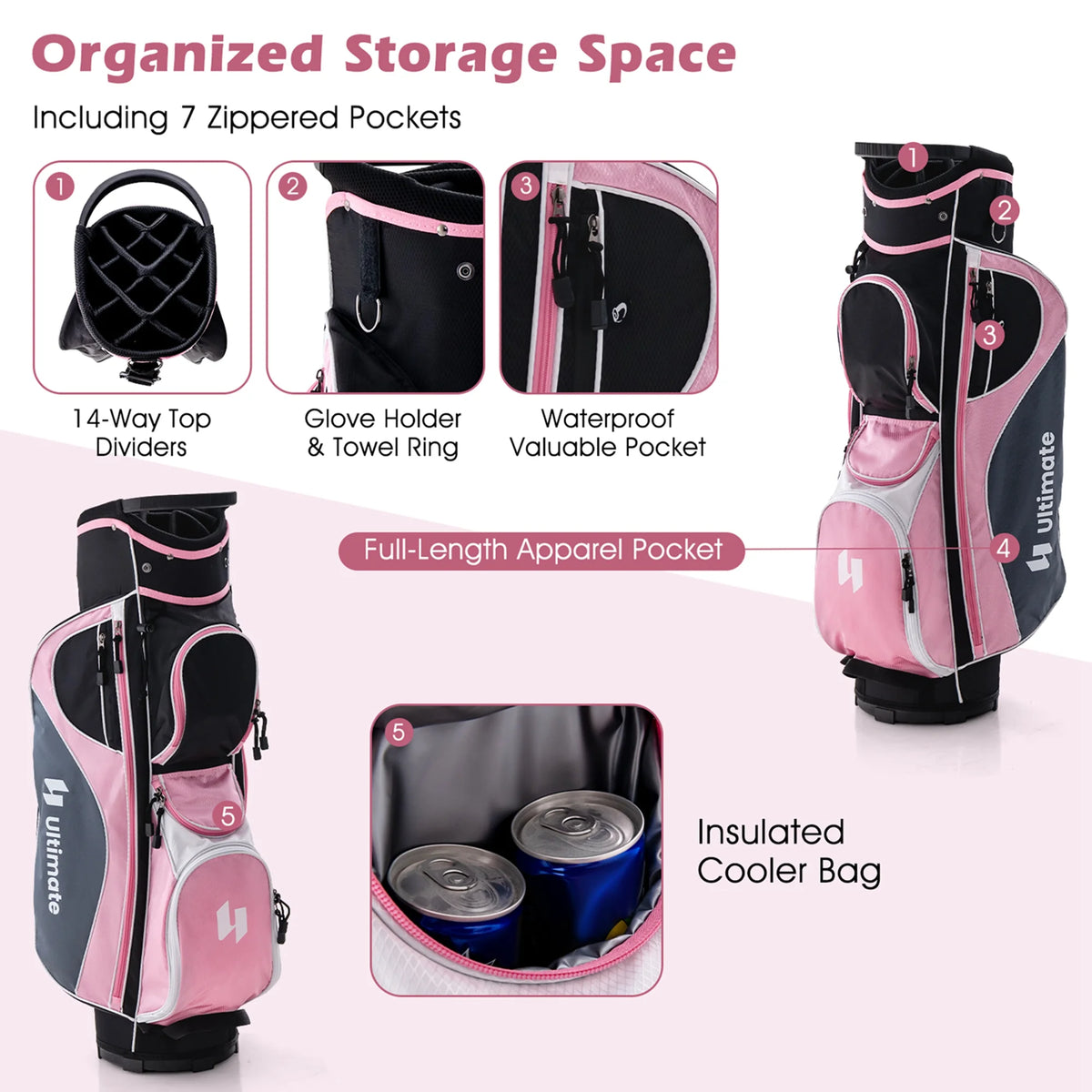 Ultimate Women’s Complete Golf Club Set Golf Club Package Set w/ Rain Hood, Right Hand Purple