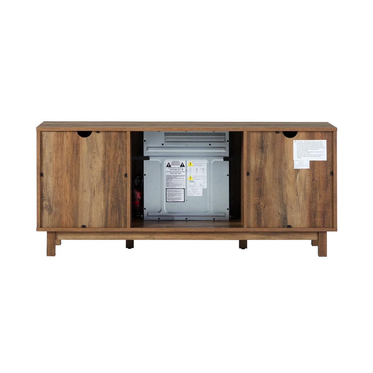 Walker Edison Transitional 2-Door Fireplace TV Stand for TVs up to 65��, Reclaimed Barnwood