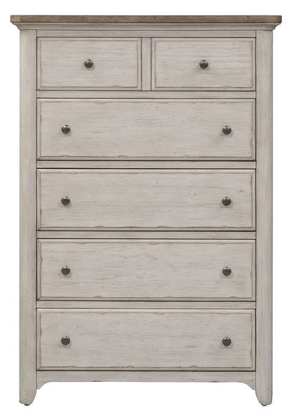 5-Drawer Chest in Antique White Finish