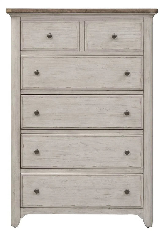 5-Drawer Chest in Antique White Finish