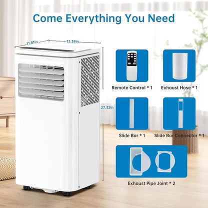 10000 BTU Portable Air Conditioner, 4-In-1 (Cool/Dehumidify/Fan) With Remote, LED Touch Control & 24H Timer & Window Mount Kit, Air Conditioners Cools Rooms Up to 450 Sq.Ft for Home, Office Room