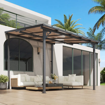 Aoxun 8' x 5' Gazebo for Patio, Gazebo Pergola with Sloped Roof, Grill Gazebo Large Wall-Mounted Heavy Duty Awnings, for Backyard, Deck, Patio
