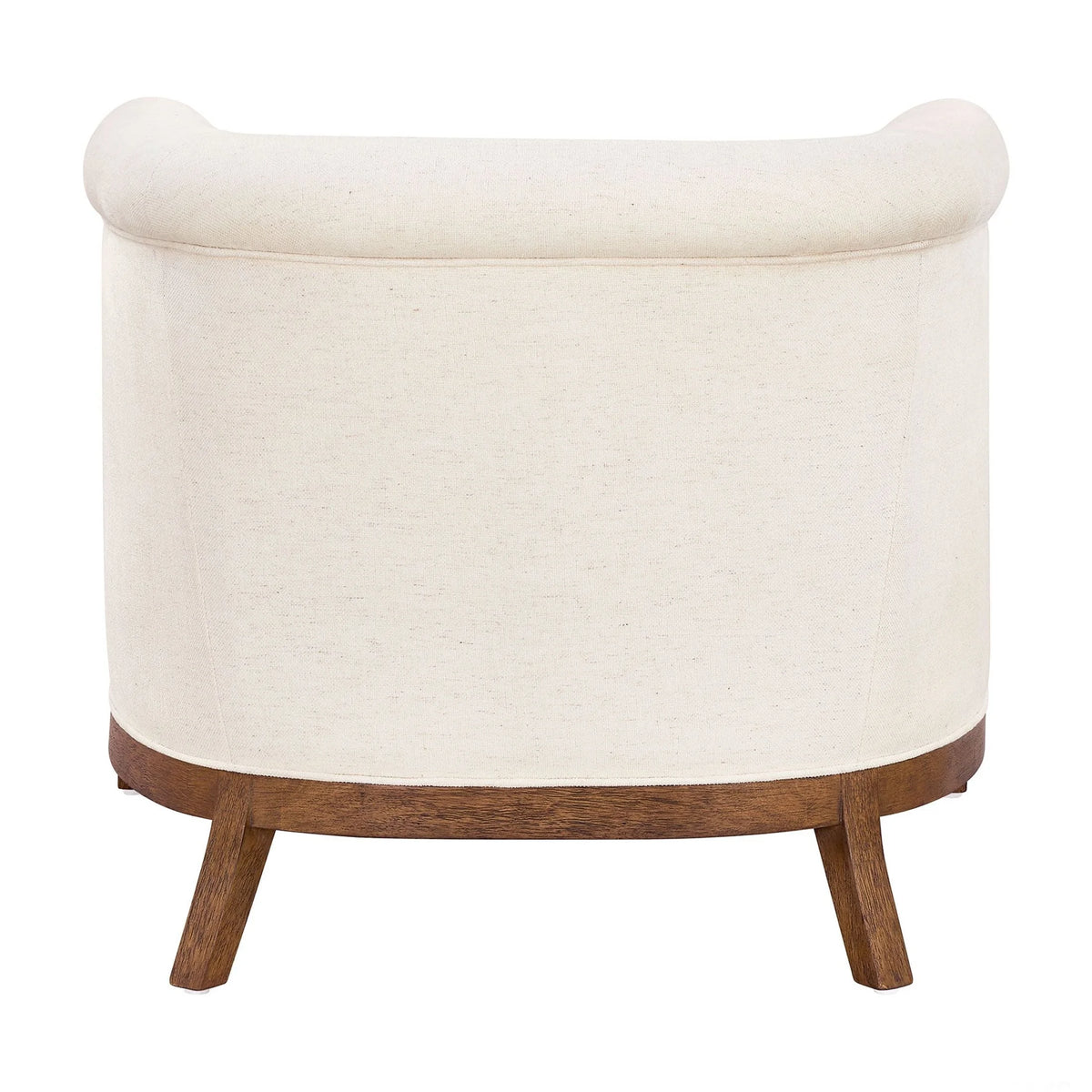 My Texas House Campbell Wood Accent Chair, Cream Fabric