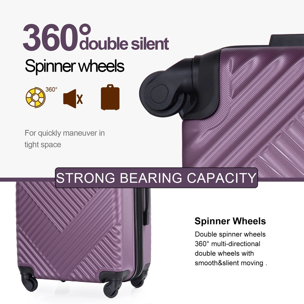 10 Piece Luggage Set Lightweight Suitcase Set with 7PCS Organizer Bags Suitcase with TSA Lock Spinner Wheels(Black)
