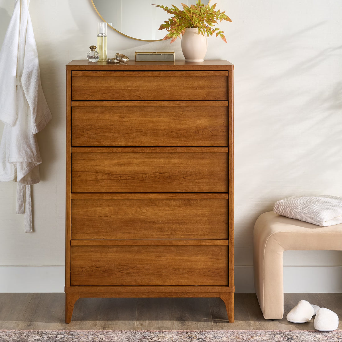 Better Homes & Gardens Greyson 5-Drawer Dresser, Acorn Finish