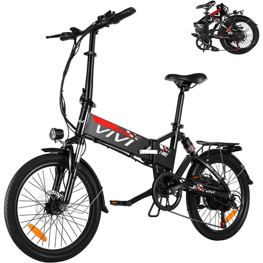 Vivi Electric Bike for Adults 20" Folding Electric Bike 500W Electric Bike Commuter Bike 20MPH Full Suspension Electric Bike with Cruise Control