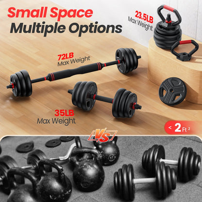 UPGO Adjustable Dumbbells Set 25LB A Pair Dumbbells Weights, 5 in 1 Free Weights 5/10/15/20/25lb/50lb Dumbbell with Anti-Slip Handle, Suitable for Home Gym Exercise Equipment