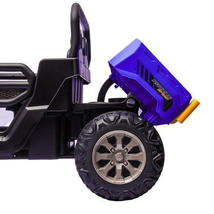 Xuanlur 24V 2 Seater Kids Ride on Car Truck, Ride on UTV W/ 2x200W Motor, 24 Volt Ride on Toys W/ Dump Bed/Shovel, Electric Car for Kids W/ Durable Tires, LED Light, Music, Remote Control, Black