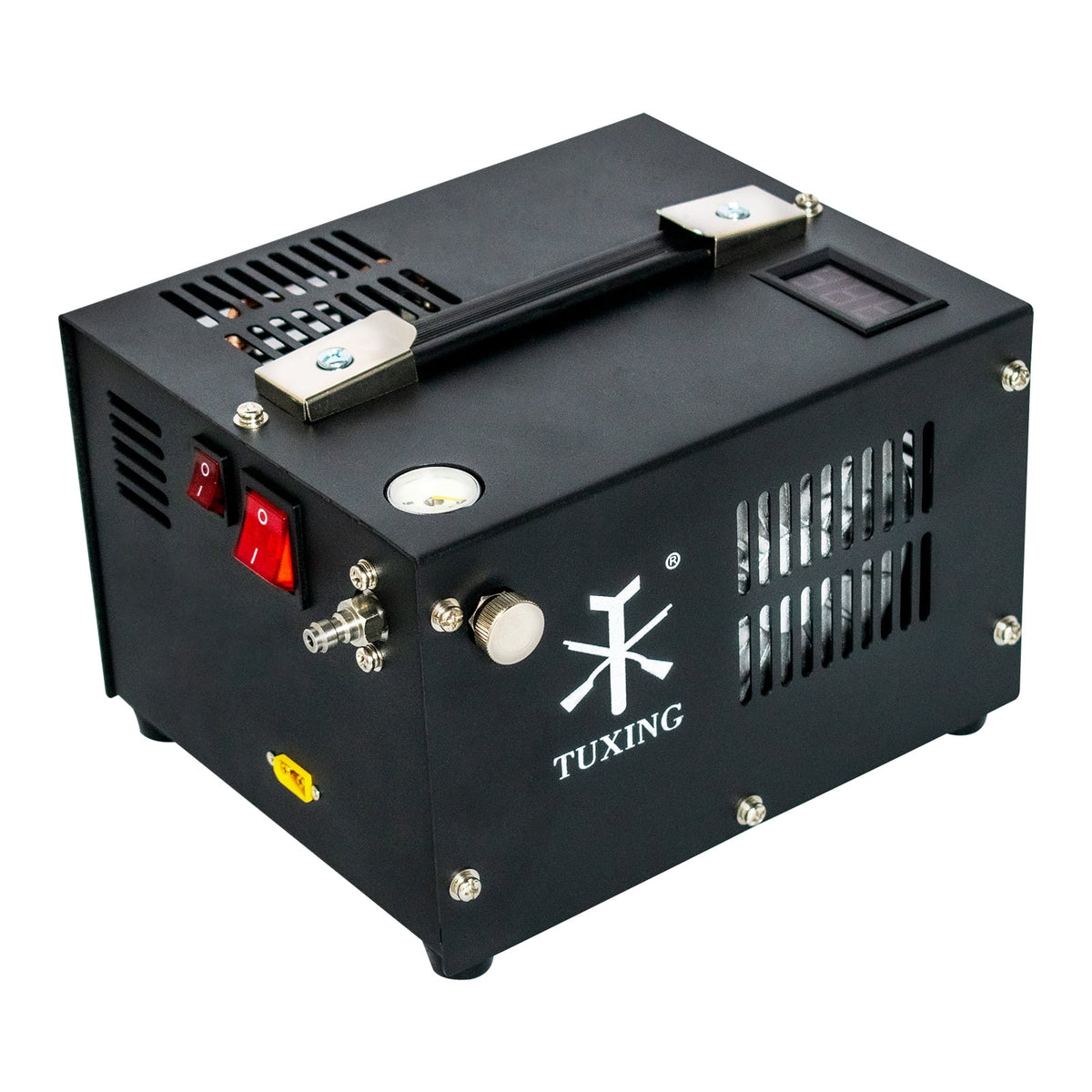 TUXING 4500Psi PCP Air Compressor w/ Built-in Transformer, One-Button Start for PCP Rifles, Paintball Guns, Diving Tanks