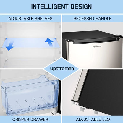 Upstreman 7.0 Cu.Ft Upright Freezer Convertible Fridge/Freezer, Garage Ready Deep Freezer with Reversible Door, UP70 White