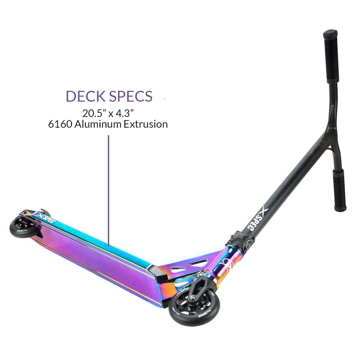 Xspec Oil Slick Neo Chrome Pro Stunt Kick Scooter. Rainbow Trick Scooter