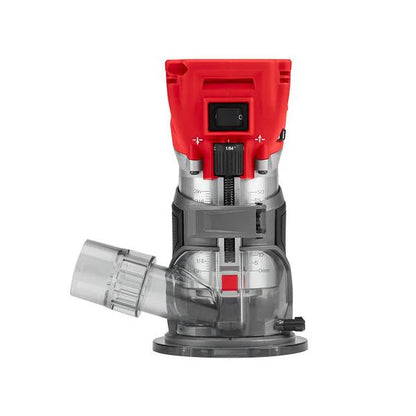 M18 FUEL 18V Lithium-Ion Brushless Cordless Compact Router w/ Compact Router Plunge Base