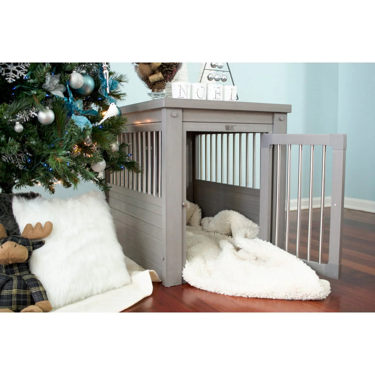 ECOFLEX® Dog Crate End Table - Grey Large