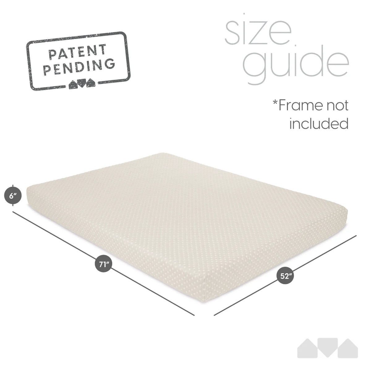 Milliard Memory Foam Futon Mattress - Full Size (Frame Not Included) (Black), 71"52"x6"