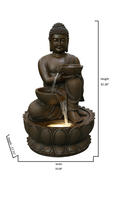 Large Buddha Fountain with Warm White LED