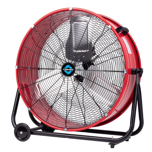 Tornado - 24 Inch Industrial Grade UL Safety Listed High Velocity Air Movement Heavy Duty Drum Fan - 3 Speed Air Circulator Fan - Industrial, Commercial, Residential, and Greenhouse Use