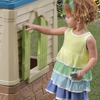 Step2 Happy Home Cottage &amp; Grill Brown Playhouse Plastic Kids Outdoor Toys