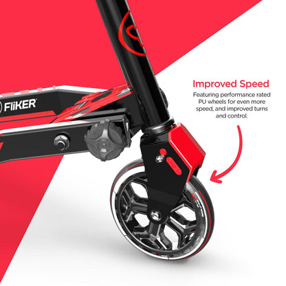 Yvolution Y Fliker Lift | The Original Swing Wiggle Carving Scooter for Kids Age 7+ (Red)