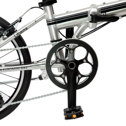 ZiZZO Liberte 8-Speed 20" Wheel, Aluminum Folding Road Bicycle for All Genders, Silver and Black