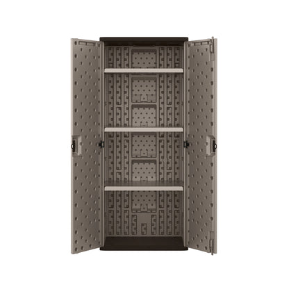 Suncast 3-Shelf Resin Base Garage Cabinet Locker, Gray