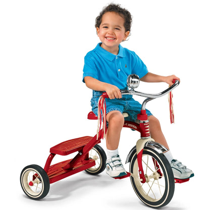 Radio Flyer, Classic Red Dual Deck Tricycle, 12" Front Wheel, Red