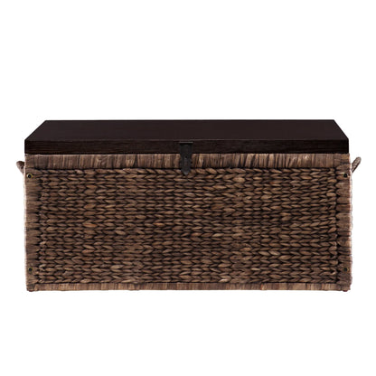 Samford Water Hyacinth Storage Trunk, Blackwashed with Espresso