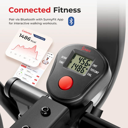 Sunny Health & Fitness Manual Air Walker Elliptical – 30″ Stride, Low Impact, Lightweight, Quiet with Free SunnyFit App