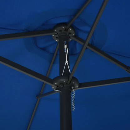 vidaXL Garden Parasol Blue Polyester fabric, Aluminum pole and ribs Large
