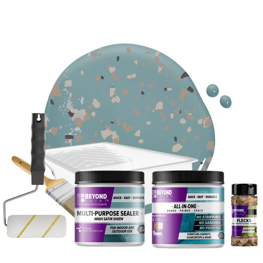Beyond Paint Countertop Makeover Kit with Paint, Sealer, Flecks and Tools for Countertops, Nantucket