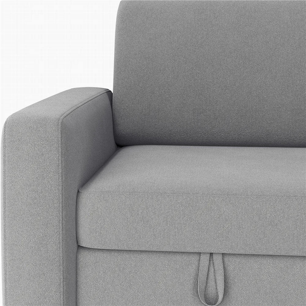 Alden Design Reversible Sectional Sofa with USB & Type-C Ports for Livingroom, Light Gray