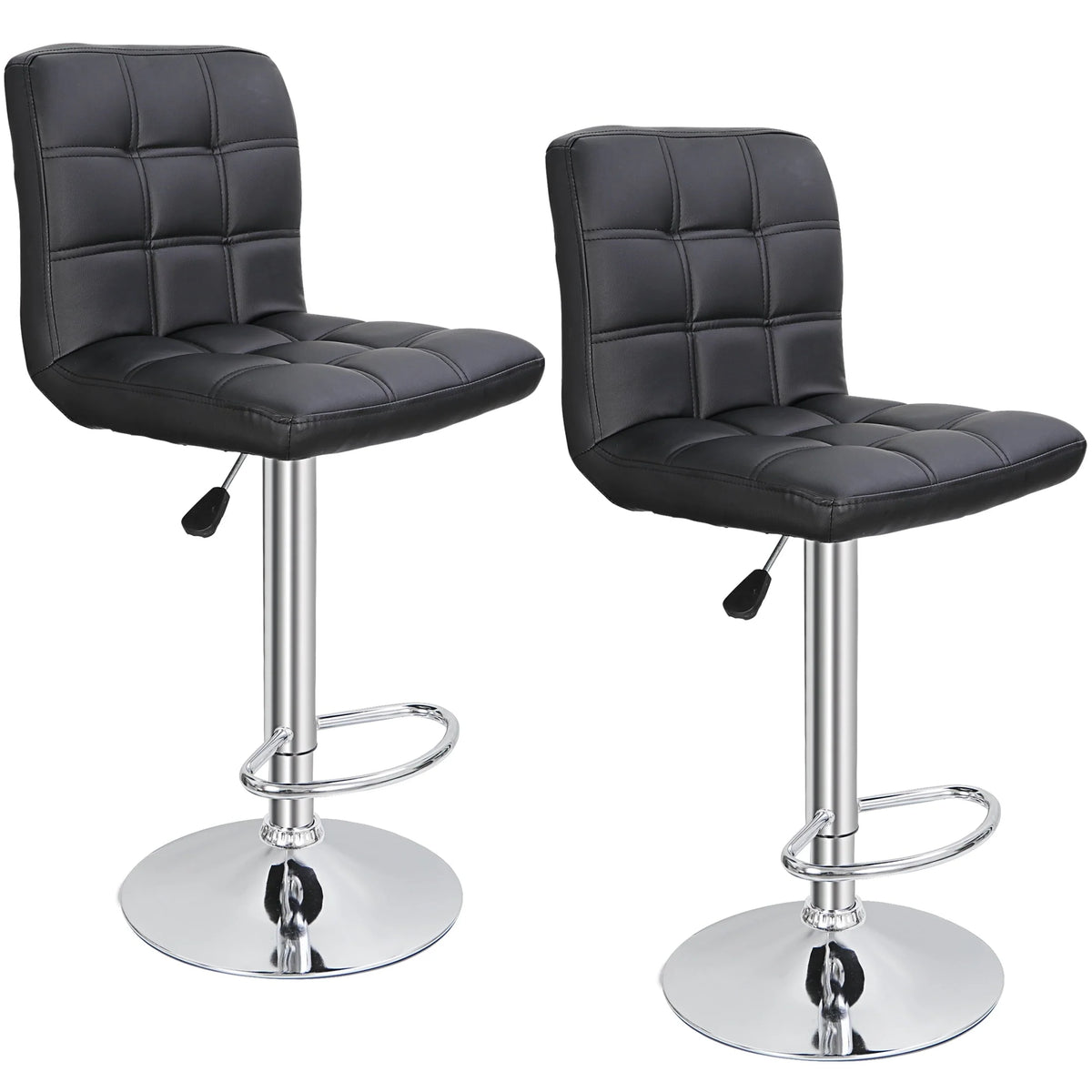 ZENY Height Adjustable Home Bar Stool Set 360-Degree Swivel, Set of 2
