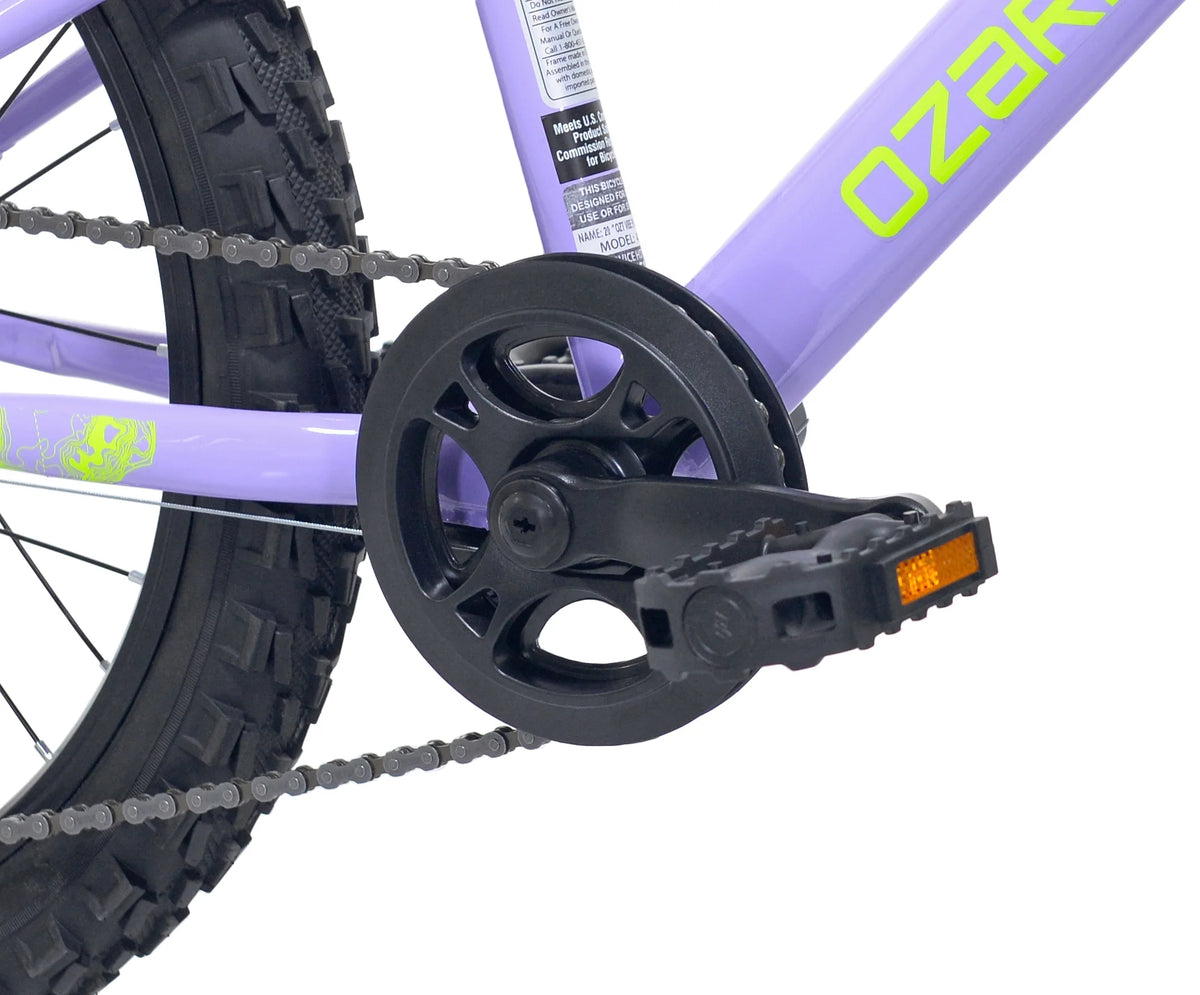 20" Ozark Trail Vibe Mountain Bicycle, 7 Speed, Fits Rider 3'11"-4'4", Purple, Teen, Unisex