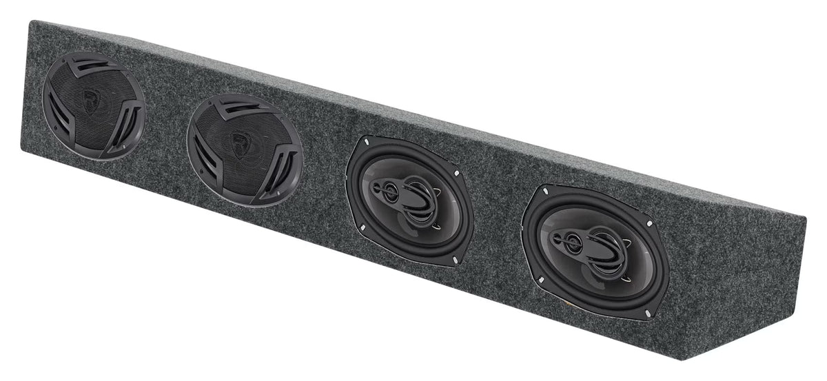 (4) Rockville RV69.4A 6x9" 1000w 4-Way Car Speakers+Quad Speaker Enclosure Box