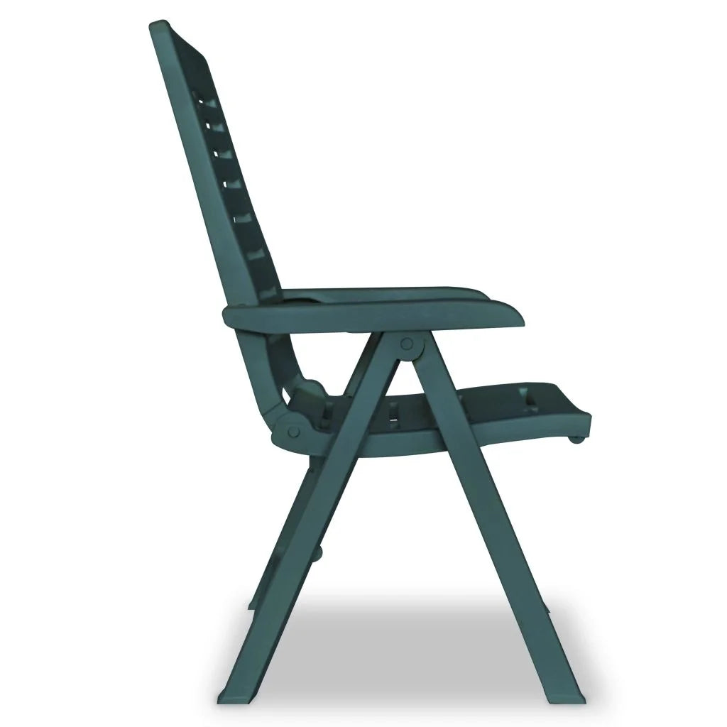 vidaXL Reclining Patio Chairs Outdoor Stack Dining Chair with Armrest Plastic