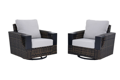 Better Homes & Gardens Rockport Club Swivel Chairs, Brown, 2 Pack