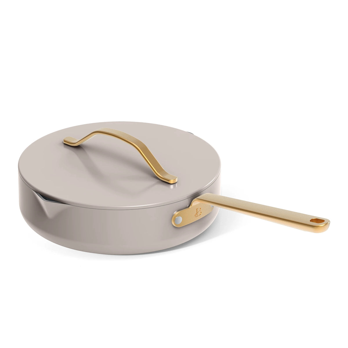 Beautiful 12pc Ceramic Non-Stick Cookware Set with Strainer Lids, White Icing by Drew Barrymore