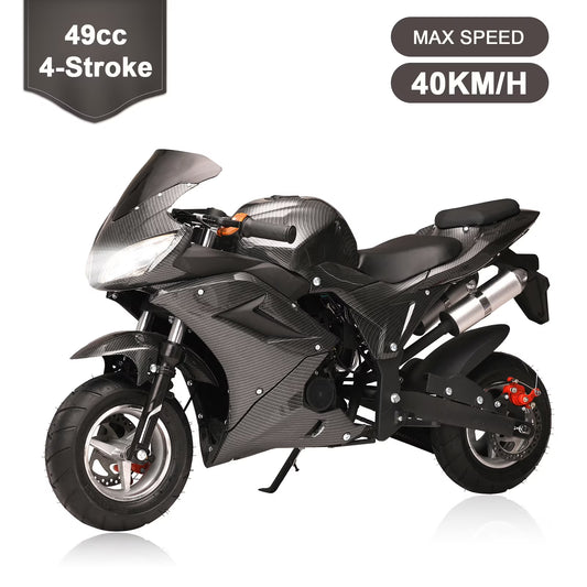 AQQW 49cc Gas Mini Motorcycle for Adults & Kids, 4-Stroke Mini Bikes, Gas Mini Dirt Bikes Ride on Toys, Max Load 441Lbs, Best Gifts for Kids
