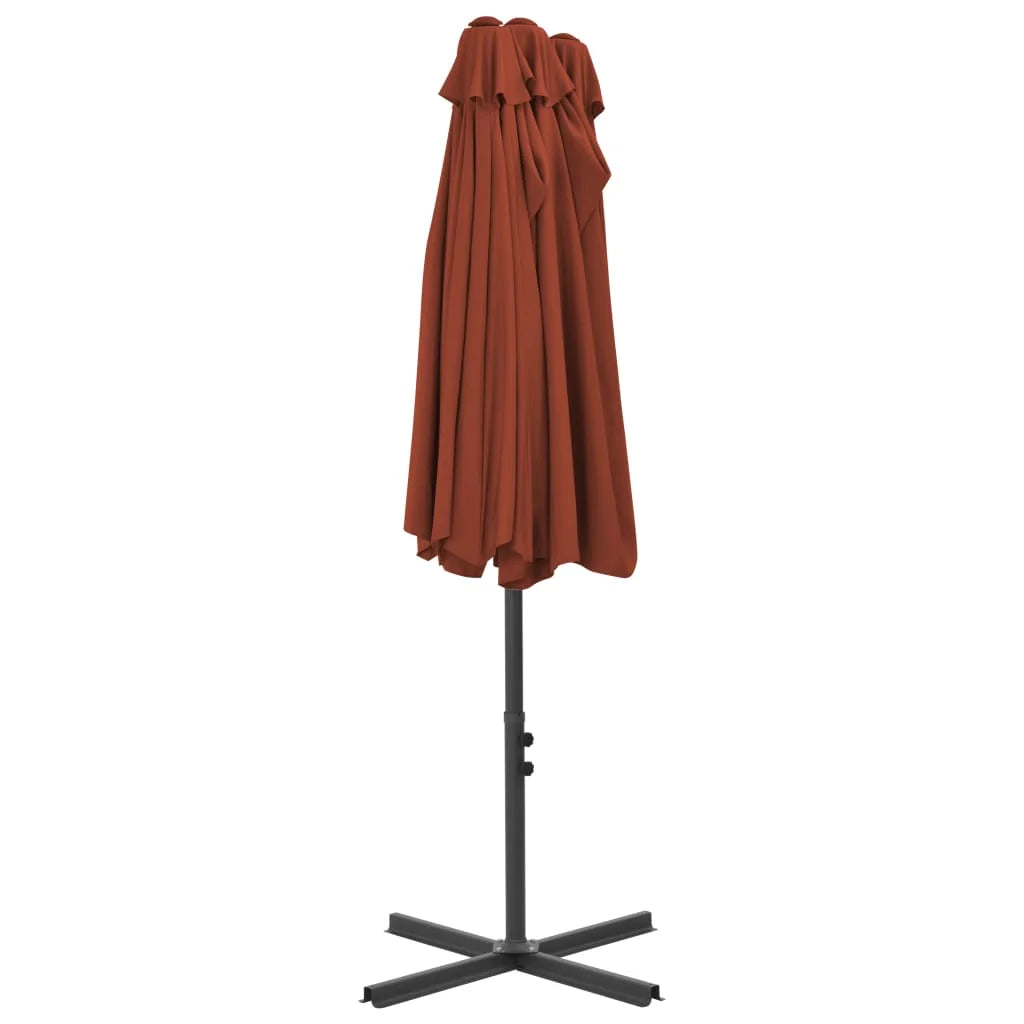 vidaXL Garden Parasol Blue Polyester fabric, Aluminum pole and ribs Large