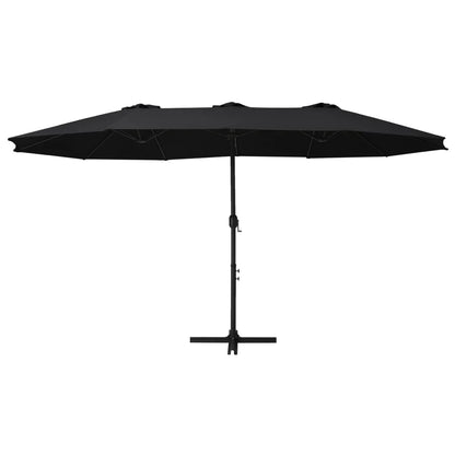 vidaXL Garden Parasol Blue Polyester fabric, Aluminum pole and ribs Large
